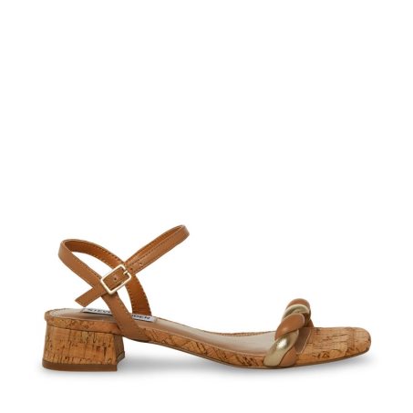 Sandalias Tacones Steve Madden Magnetic Natural Mujer Marrones | ES LD02S3